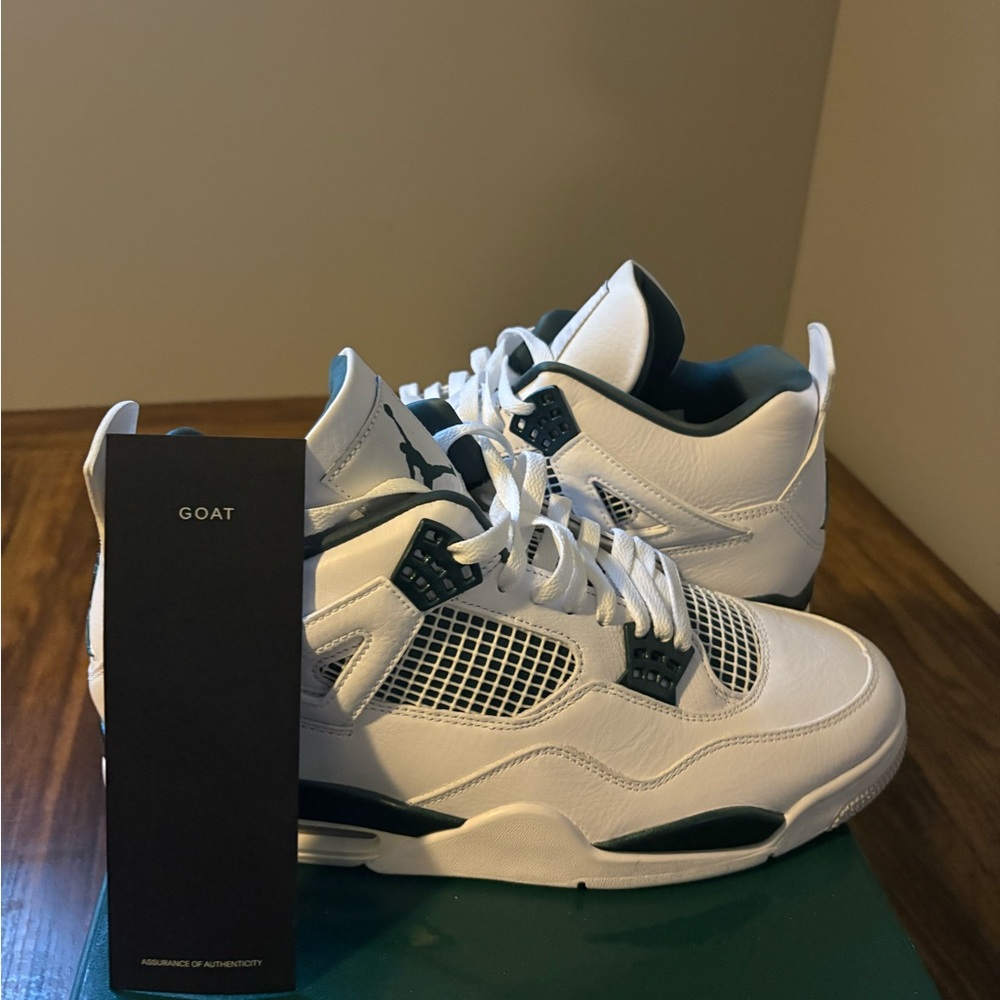 Jordan Retro 4; White and Oxidized Green Sneakers - Picture 7 of 7